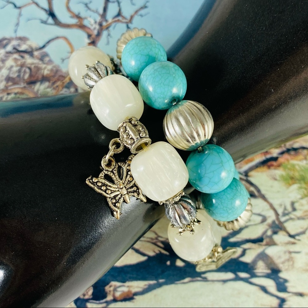 Beautiful beaded stretch bracelets butterfly